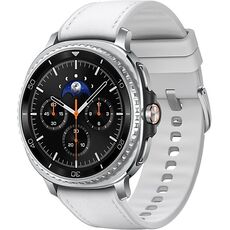 Galaxy Watch8 Classic | 46 мм | Black | Hybrid/White | S/M/L, Размер ремешка : S/M/L, Тип ремешка : Hybrid, Размер корпуса : 46 мм, Подключение часов : Bluetooth / Wi-Fi, Цвет ремешка: White, Цвет: Black